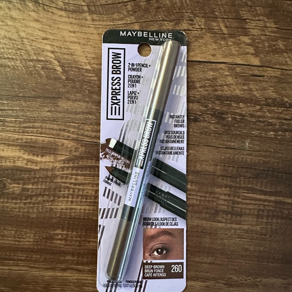 Maybelline Express Brow 2-In-1 Pencil and Powder Eyebrow Makeup, Deep Brown